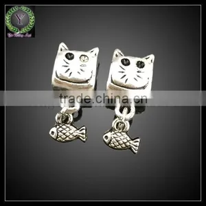 2015 Fashion Jewelry Cat And Fish Shaped Alloy Crystal Pendants thumbnail-1