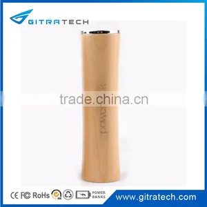 Promotional Gift Cylindrical Wooden Power Bank Wood Power Charger 2600mAh thumbnail-4