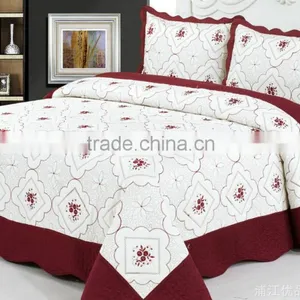 2015 New Designs, Microfiber Embroidery Bedspread Bedsheets Quilt Throw Set thumbnail-1