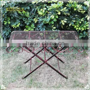 Custom Patio Garden Furniture Antique Metal Wire Folding Table thumbnail-2
