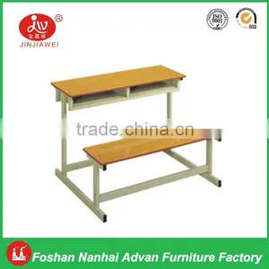 Cheap Double Desk Chair, Strong School Table With Chair, Metal Frame School Furniture thumbnail-1