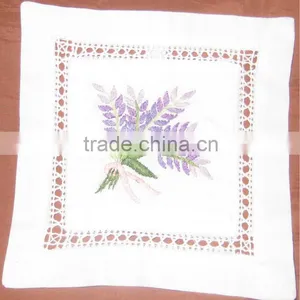 100% Linen Hand Embroidery Pattern Cup Coaster thumbnail-1