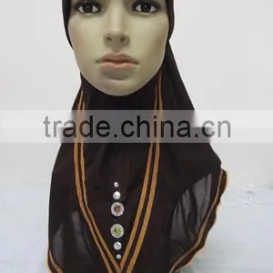 H266 New Style One Piece Hijab With Crystals thumbnail-5
