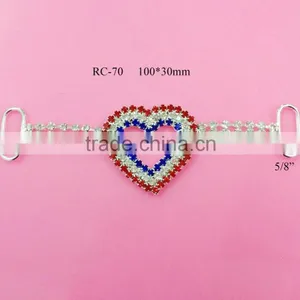Stock Hot Selling Red/white/blue Rhinestone Connector for July 4th(RC-70) thumbnail-1