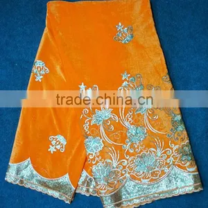 Velvet Lace For Lace Wedding Dressing/African Velvet Lace Fabrics for Wholesale thumbnail-3