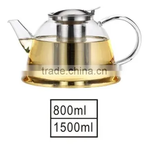 1200ml Hot Selling Borosilicate Glass Tea Pot With Stainless Steel Infuser Tea Pitcher Teapot thumbnail-3