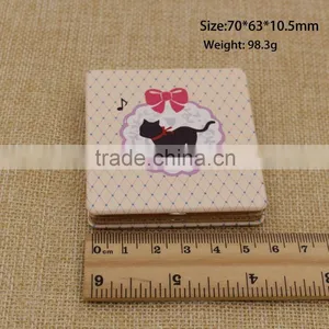 Customized Beautiful Gold Leather Cat Compact Mirror thumbnail-1
