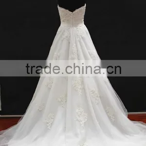 New Beading Lace Appliques Tulle Drapping Belt With Beading Trim Sweetheart Wedding Dress thumbnail-5