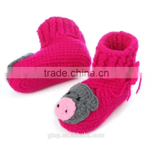 Baby Handmade Crochet Boots Shoes Supplier for 1-10 Months Old B-0009 thumbnail-1