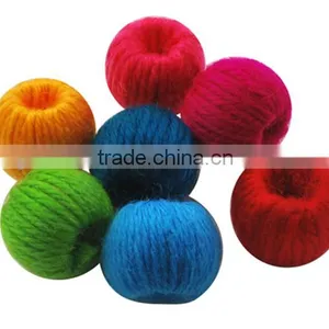 Mixed Handmade Wool Wrapped Wood Braided Beads, Big Hole Beads(CR176Y) thumbnail-1