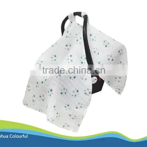 Hot Sale Breathable Muslin Fabric Baby Car Seat Canopy Baby Carrier Car Seat Cover thumbnail-1