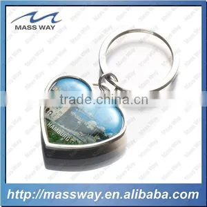 Zinc Alloy Heart Shape Silver Custom 3D Metal Key Ring thumbnail-1