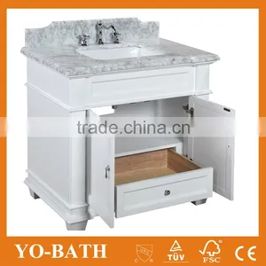 European Style Bathroom Vanity With Marble Countertop thumbnail-3