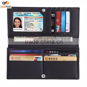Luckiplus RFID Theft Blocking Leather Wallet for Men Black Cell Phone Holder Slim Card Wallet thumbnail-6