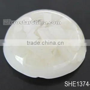 White Dichroic Round Shell Cabochon thumbnail-1