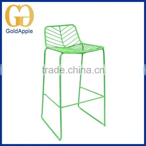 French Handmade Outdoor Leisure Bar Stool Wire Chair for Garden thumbnail-2