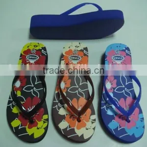 663 LOULUEN Custom EVA Ladies Flat Slippers Wedge Flip Flops For Women With Logo thumbnail-1