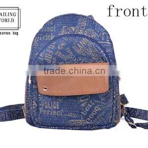 2016 New Arrival Wholesale Teenage Girls Canvas Backpack thumbnail-1