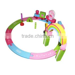 Multicolour Wooden Train Track Toy thumbnail-1
