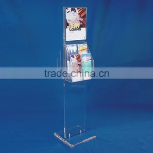 2-sided Acrylic Library Magazine Rack With Sign Holder thumbnail-1