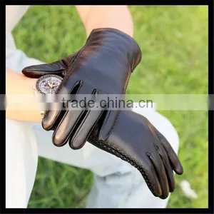 Factory Directly Sale Black Leather Gloves Price thumbnail-5