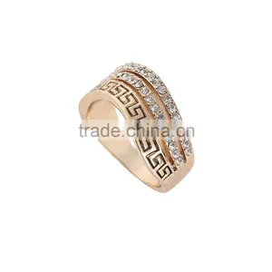 Carved Water Ripples Channel Setting Crystal Band Rings Fro Women And Men Finger Jewelry thumbnail-1