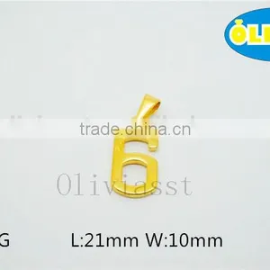 Olivia Wholesale High Quality 2016 Fashion 304 Stainless Steel 0-9 Lucky Number 5 Pendant New Year Gift thumbnail-2