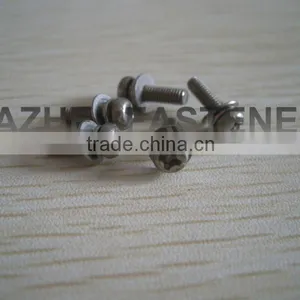 Pan Head PH Machine Screw With Spring Washer and Flat Washer SS thumbnail-1