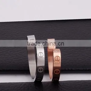 Fashion Cute Stainless Steel Rose Gold Diamond Ring thumbnail-5