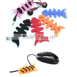 Fish Bone Silicone Earbud Cable Winder / Earphone Cord Winder / Cable Wire Organizer thumbnail-1