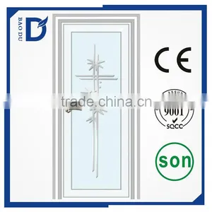 Waterproof Aluminum Frame Bathroom Door Sliding Entry Glass Door thumbnail-3