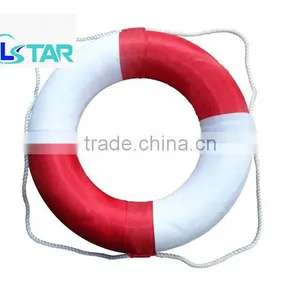 Poolstar 50cm Diameter Swim Foam Ring Buoy Swimming Pool Safety Life Preserver W/ Cover P1955 thumbnail-1