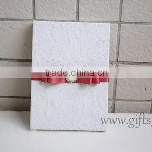 Handmade Elegant White Lace Wedding Invitation Boxes thumbnail-2