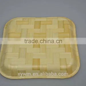 Woven Bamboo Salad Tray and Plate With Patters thumbnail-6