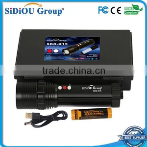 Sidiou Group Outdoor Multifunction Rechargeable Flashlight Mechanical Zoom Searchlight (including 1 x 3000mA 18650 Battery) thumbnail-1