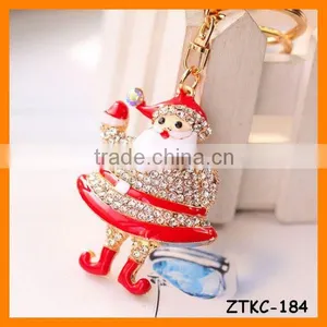 2014 Latest Cute Rhinestone Drip Santa Claus Keychain , Bag Pendant ZTKC-184 thumbnail-1