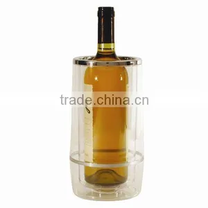 1.5L Double Wall Plastic Acrylic Wine Bottle Bucket for One Bottle thumbnail-1