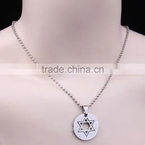 New Arrival Fashion Jewelry Handmade Bead Chain Necklace Religious Necklace Star of David Necklace Stainless Steel thumbnail-6
