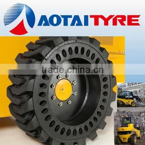 Chinese High Quality Resilient Polyurethane Bobcat Linde 12.00-24 Forklift Truck Solid Tyres thumbnail-1