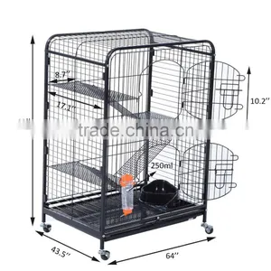 37" 2 Doors Tray Metal Cat Rabbit House thumbnail-2