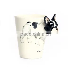French Bulldog 3D Ceramic Mug - White & Black thumbnail-1