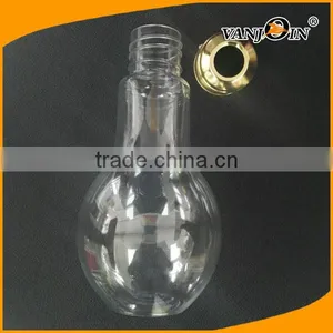 Food Grade 500ml Plastic Light Bulb Bottle With Screw Cap With Hole for Bubble Tea thumbnail-2