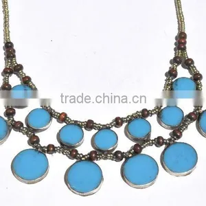 Ethnic Tribal Kuchi Afghan Silver Tourquoise Neckleces Jewelry Kuchi Nomads thumbnail-1