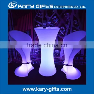 Home Furniture Round Shape Pe Plastic Led Poker Dining Table Designs Set thumbnail-3