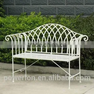 Gothic Style Folding Metal Garden Bench Shabby Chic thumbnail-1