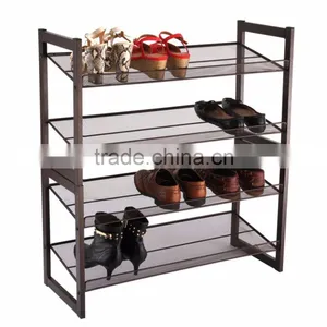 Vivinature Shoes Storage Rack, Shoes Rack With Mesh Metal Style thumbnail-2