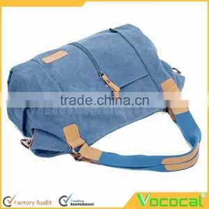 Women's Canvas Large Capacity Handbag Tote Crossbody Bag for IPad Folding Umbrella Cosmetics Blue thumbnail-3