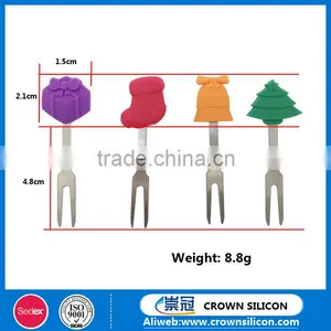 Thanksgiving Day and Christmas Gift Silicon Snack Dessert Fruit Forks thumbnail-2