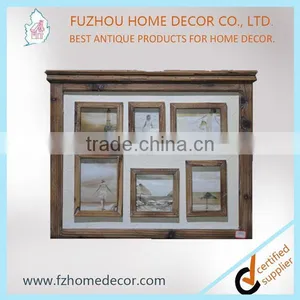 Antique Wooden Multi Photo Frame With Magnet Cork thumbnail-2