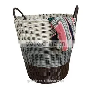 Set of Three Handmade Plastic Woven Laundry Basket With Handles thumbnail-1